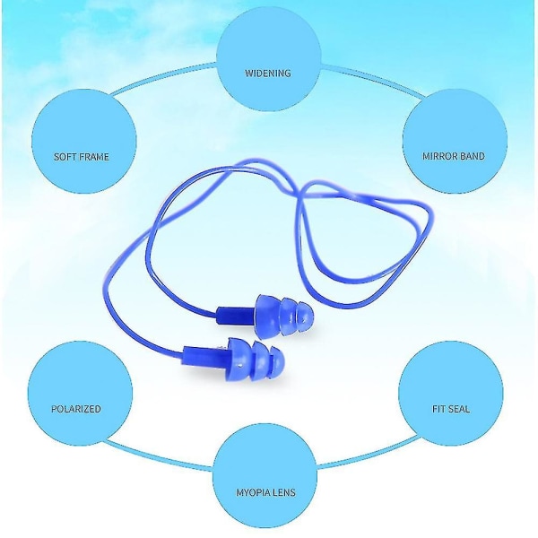 6 Par Gel-Snorrebåndsørepropper Bløde Silikon Støjreducerende Ørepropper Til Voksne Børn Søvn Svømning Blue-green