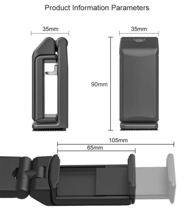 Universal telefonholder til flybakke, 360° rotation