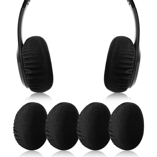 Ørepudebeskyttere i stof med strækbar og vaskbar lycra til Beats Solo 3/2 trådløs/kablet og andre hovedtelefoner med 1,57-3,14 tommer ørepude Black