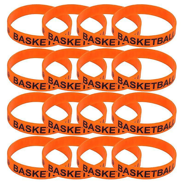 6,5 x 6,5 cm oranssit juhlatarvikepakkaukset 50 kpl koripallo ranneke kirjainpainatus rannehihnat pukeutua