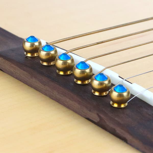 6-Pakning Blå Gitarstrengpinner Kobber