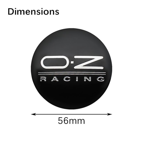 4 stk. 56mm 60mm Oz Racing Bilhjul Center Hub Cap Auto Fælg Refit Badge Kreativ Emblem Cover Sticker Bil Styling Tilbehør