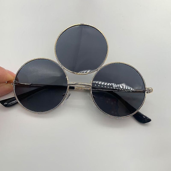 2023 Nye Third Eye Runde Solbriller Kvinner/Men Reflekterende Speil Svarte Holiday Solbriller Tre linser Eyewear Shades Uv400-xinhan black