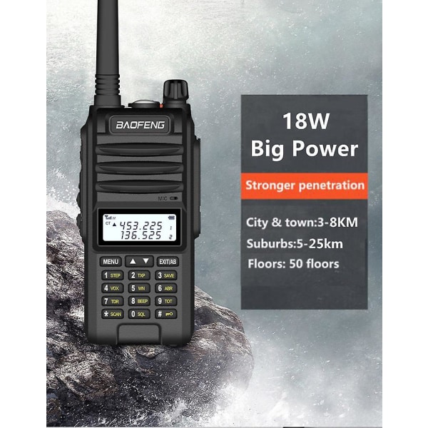 Baofeng UVF10 Walkie Talkie Professionell 8000mah 5km-20km Räckvidd Vattentät