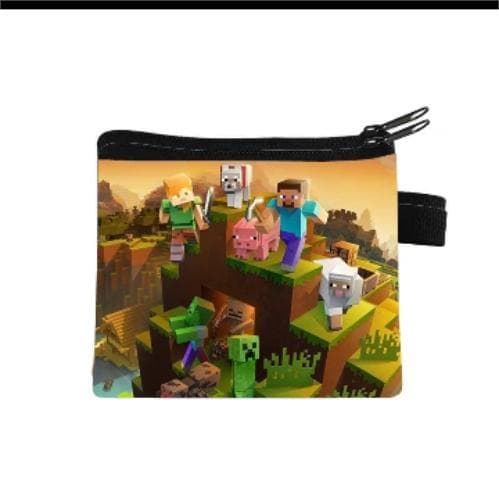 Minecraft Mini Myntpung — Bærbar Kortholder i Polyester for Studenter 13.5*11cm.9