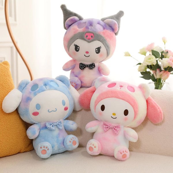 Kawaii Sanrio Plyschleksaker Stoppade Dockor Kreativa Söta Kuromi Melody Cinnamoroll Stoppade Leksaker för Barn Födelsedag Barnens Dag Melody 30cm