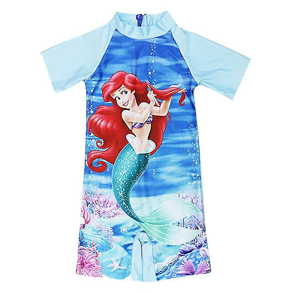 Barnflickor Badkläder Barbie Sofia Sjöjungfru En-delad Jumpsuit Strandkläder The Little Mermaid 6-8 Years