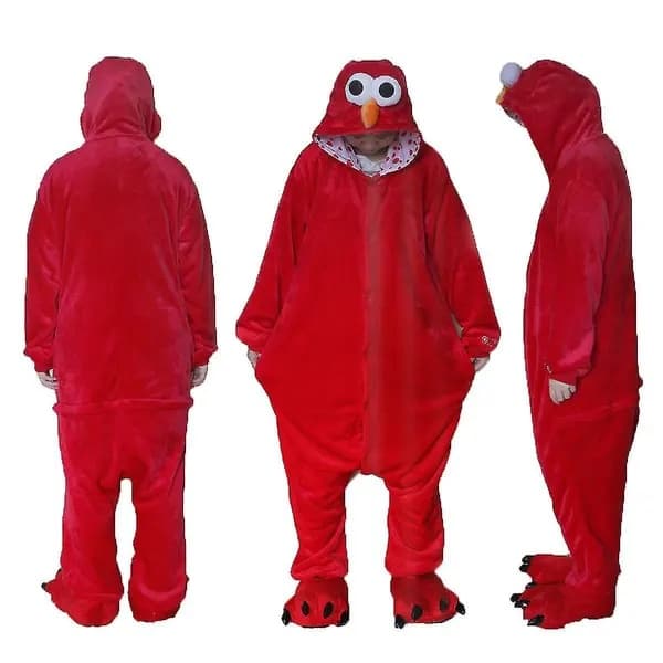 Sesam Stasjon Kakemonster Blå Elmo Kostyme Pyjamas-Perfekt Rød M red M