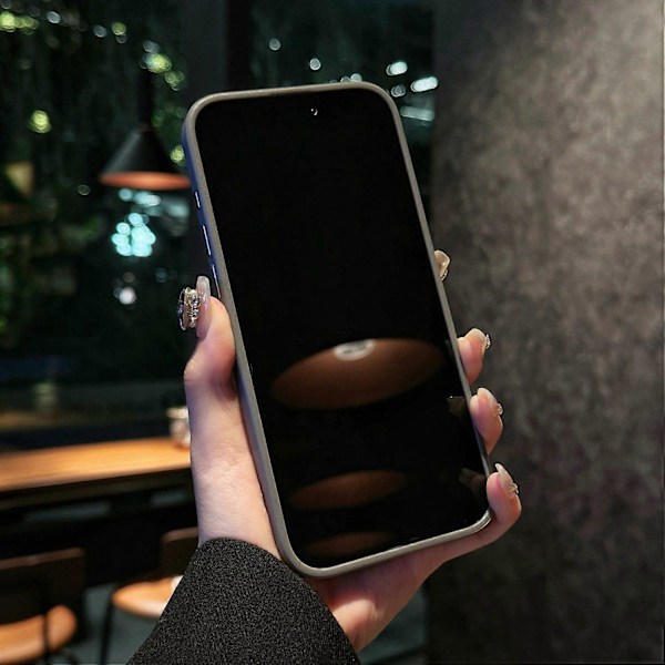 Skal för iPhone 16 Pro Max Kolfibertextur Läder+TPU+PC Hudvänligt Telefonskal - Svart / Houn Grey Houndstooth