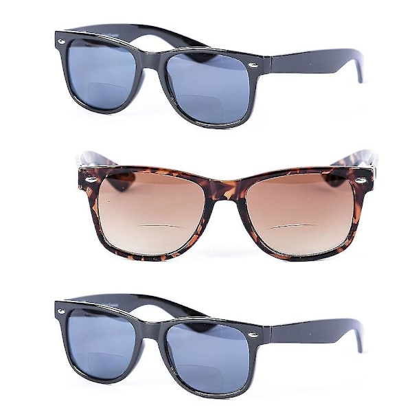 Klassiska Bifokala Läs-Solglasögon för Män och Kvinnor - Utomhus Solglasögon för Läsning Black Tortoise