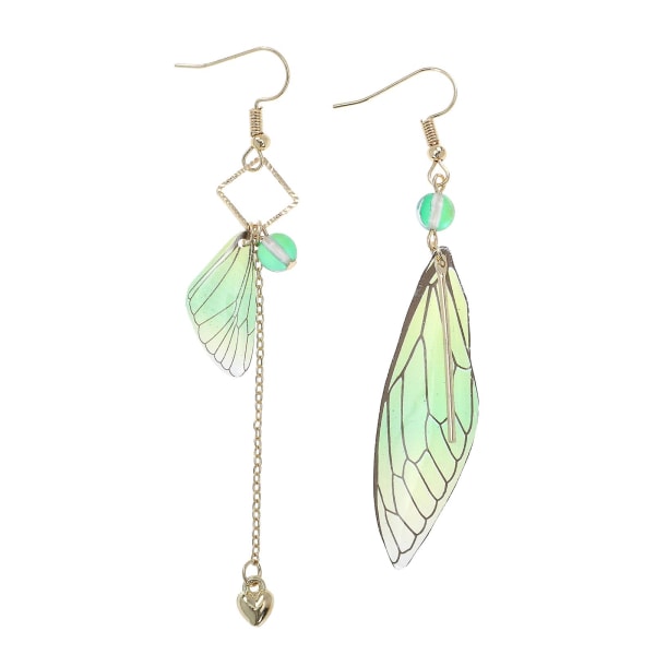 1 par udsøgte Cicada Wing øreringe Drop øreringe Bride Ear dekorationer Green 9x1.3cm