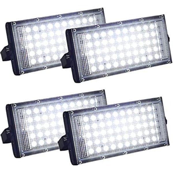 4 kpl Ultrakirkkaita IP66 Vedenkestäviä Ulko-LED-Valokeiloja Pihalle, Autotallille, Urheilukentälle (50W)