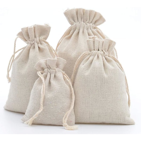 25 st små tygpåsar bomullspåse 13x18cm Jutepåse Påse Tygpåse med dragsko Smyckespåsar Presentpåsar Återanvändbar tepåse