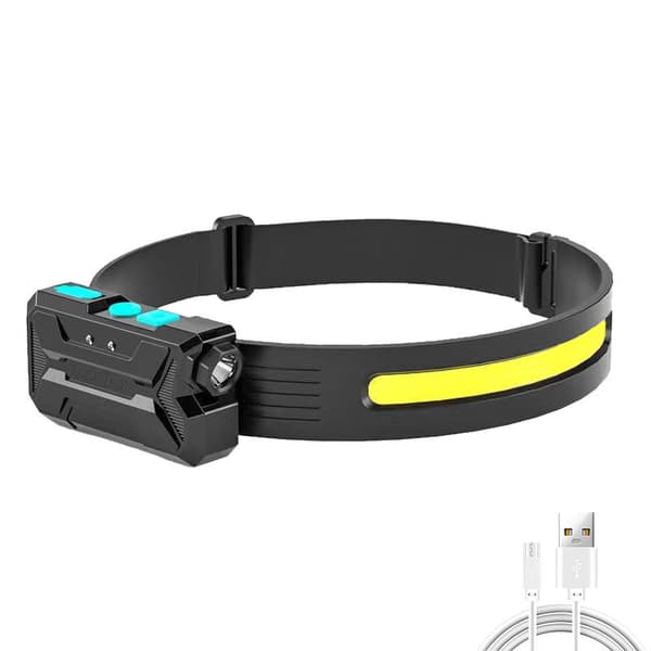 Enkelradig Vit COB Sensor Pannlampa