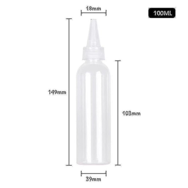 Plastikflaske Transparent Spidsmund Farvepastaflaske Klemmebar Og Underflaske Bærbar Rejse Essentials 100ML Plastic