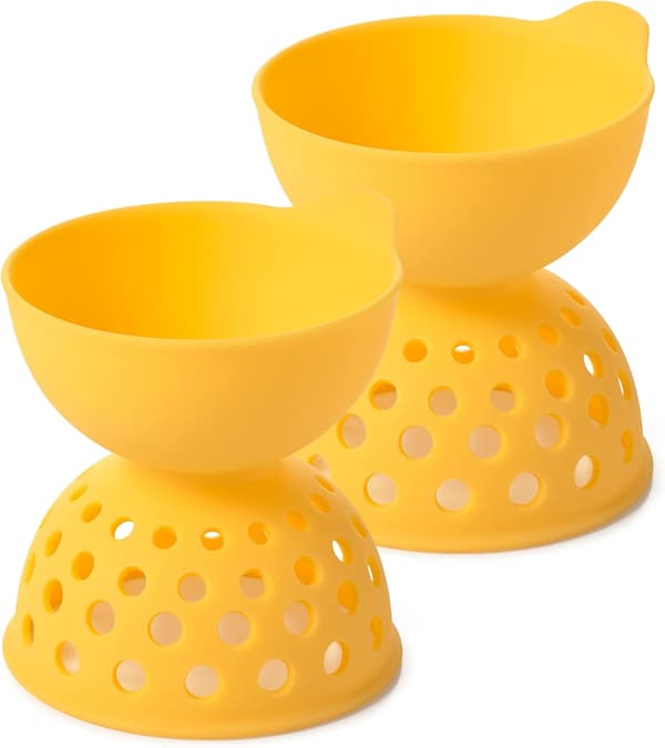 Silikon eggkoker, gul, 2 stk