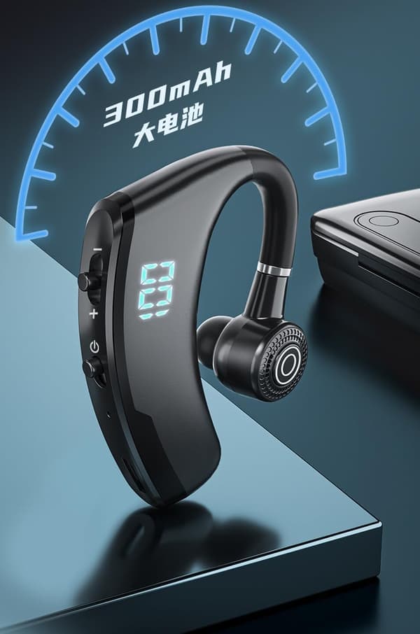 Bluetooth 5.2 Enkeltøretelefon Trådløs Hovedtelefon Touch Control BYV9S (Sort)