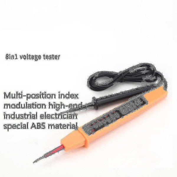 8 i 1 Tester Spänning AC Dc 6-380v Auto Elektrisk Pen Detektor Med LED-ljus För Elektriker Test