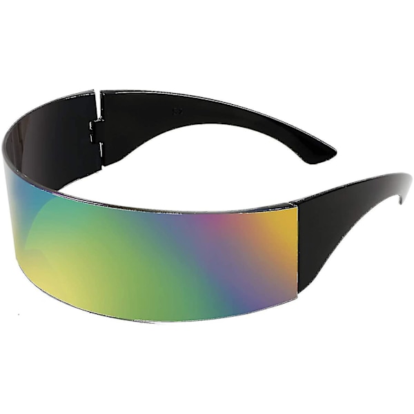 80-luvun Futuristiset Visiiri Aurinkolasit Miehille ja Naisille Futuristisella Punk-Tyylillä   B2740_s Colourful