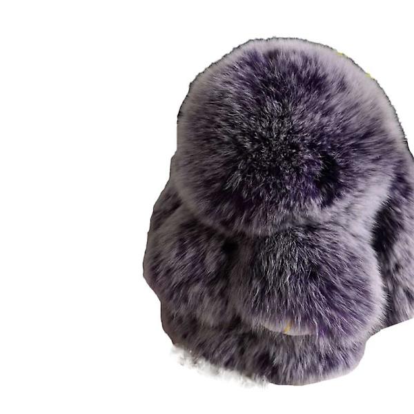Pehmeä Pupu Avaimenperä, Super Pehmeä Tekoturkis, Ihastuttava Jänis Nukke, Plushie, Reppu Koriste, Värillinen Täytetty Jänis Ripustus, Lapsen Nukke Leikki, Syntymäpäivälahja Purple 18cm