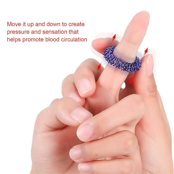 12 stk. akupressurring med pigge sensoriske fingerringe massageringe