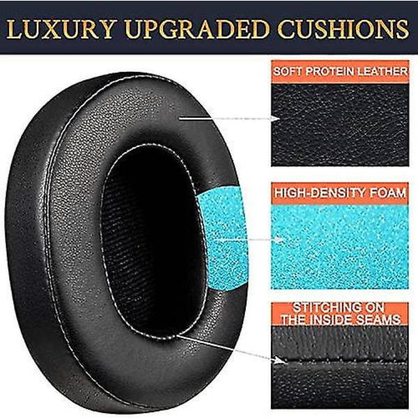 Erstatningsøreputer til hodetelefoner for Skullcandy Hesh 3/anc/evo & Crusher Wireless/anc/evo/360 & Venue Anc Over-ear Protein Leather-Black