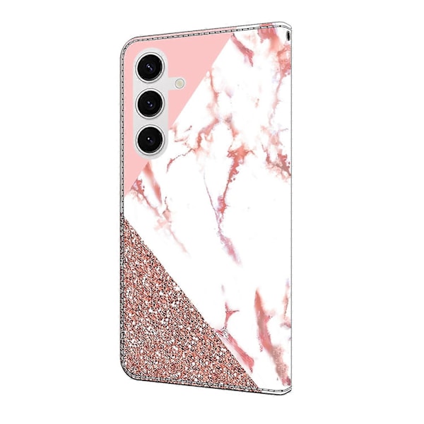 Plånboksfodral för Samsung Galaxy S25 Mönstertryck Ställ Läder Flip Telefonfodral - Triangulär Marmor Rock Texture