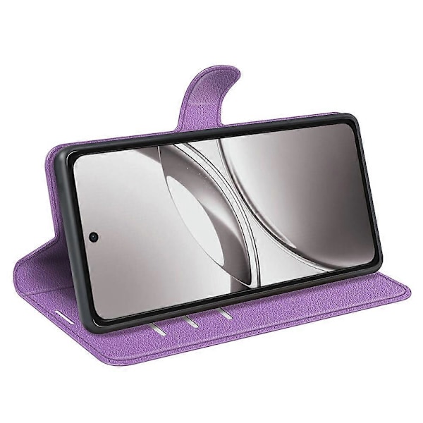 Til vivo V50 5G Etui Litchi Tekstur Stødsikkert Læder Wallet Telefon Cover - Lilla Rose