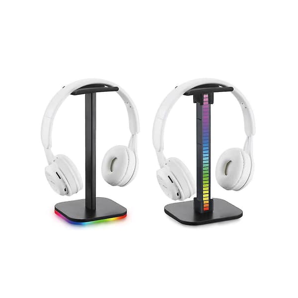 Rgb Hovedtelefonstativ Spil Headset Skrivebordsdisplayholder Led Base Usb Pickup Lys Headset Støttebeslag