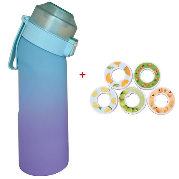 Smaksatt vattenflaska med 7 smakpods Air Water Up flaska Frosted Black 650ml Air Starter Up Set Vattenkopp för camping Sport M China