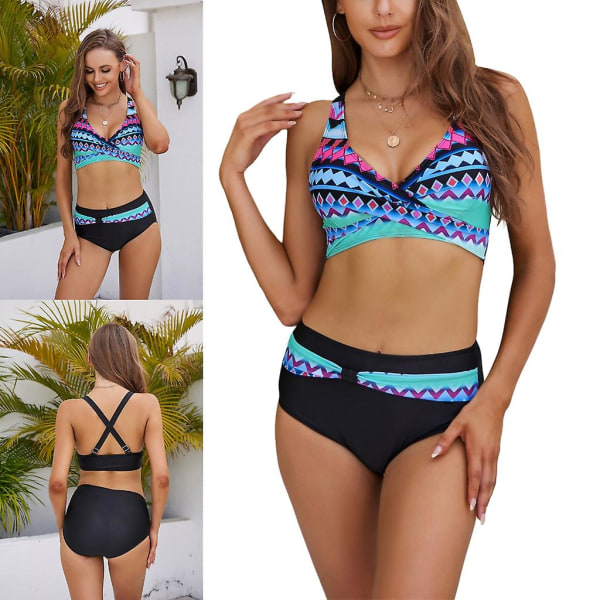 Badetøj Pant Bikinis Sæt Sommer Badetøj Sexy Bikinis Badetøj BH Bikinis Sæt Blue M