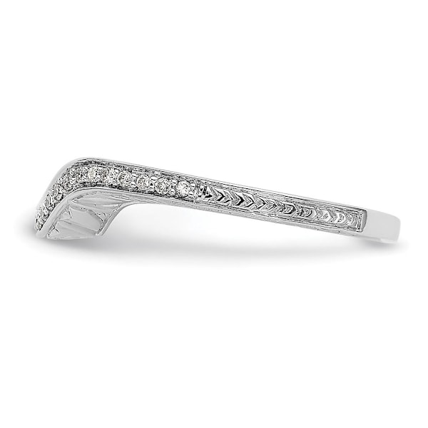 14k valkokulta 1/8 karaatin timanttisormus, koko 7.00