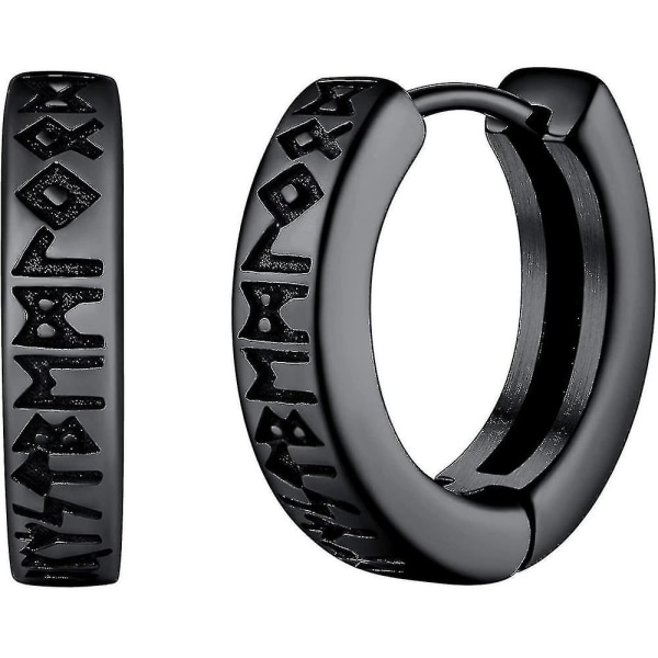 Norse Viking Runes Hoop Korvakorut Miehille Naiset 12mm Huggie Hoops RWW DGM