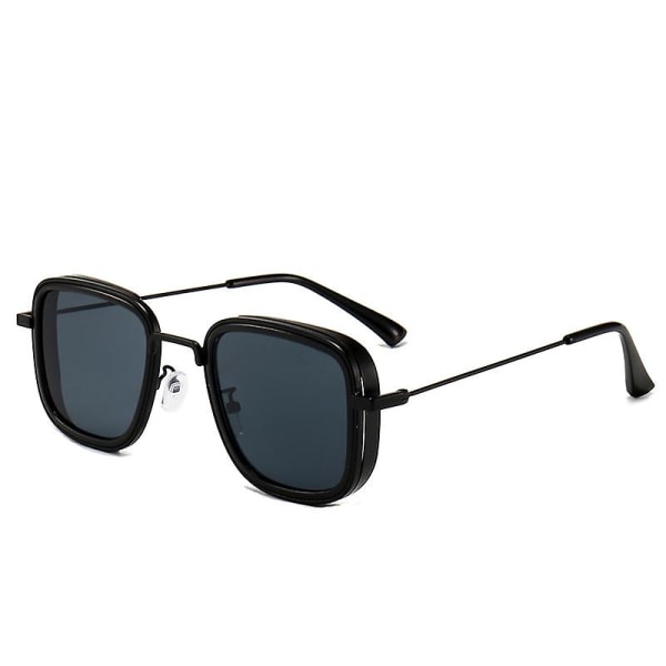 2022 Vintage Steampunk Metall Solglasögon Män Retro Kvadratiska Ögonbryn Trendigt Märke Solglasögon Skydd för Kvinnor Lunettes De Soleil Black Gray only 1pcs-Uv400
