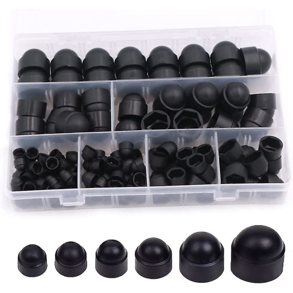 Hexagonal Screw Protectors 145 Piece Plastic Cap Bolts, Bolt Nut Protector, Hexagonal Nut Protector, M4 M5 M6 M8 M10 M12, With Storage Box For Screws