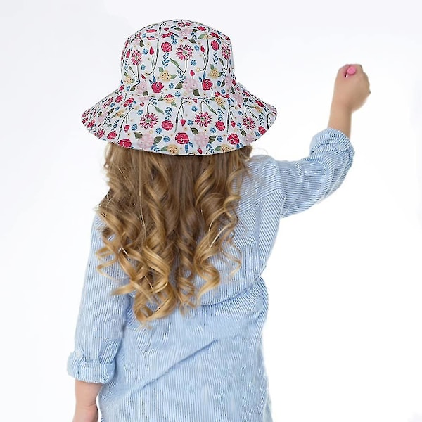 Barnhatt Justerbar Solhatt Andningsbar Strandhatt För Pojkar Flickor_ll Rose 2-6 Years
