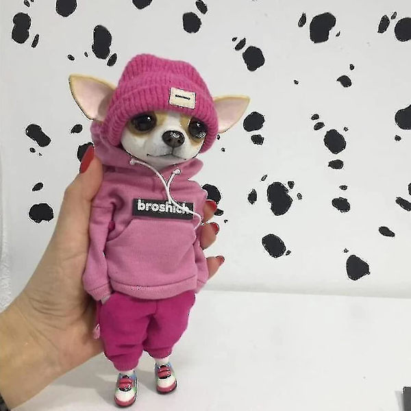 Håndlavet Dukke Resin Stående Hvalp Plys Legetøj Figur Chihuahua Sharpei Hund, Sød Moderigtig Dyr Ler Dukke Hjem Dekoration (a)-scntcv