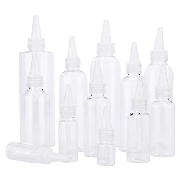 Flaske, gennemsigtig plastik med skarp mund, farvepastaflaske, der kan klemmes sammen og transporteres med under-flasker. 100ML Plastic