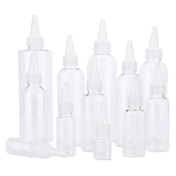 Plastflaska Transparent Spetsig Mun Färgpastaflaska Pressbar Och Underflaska Bärbar Resa Nödvändiga Tillbehör 50ML Plastic
