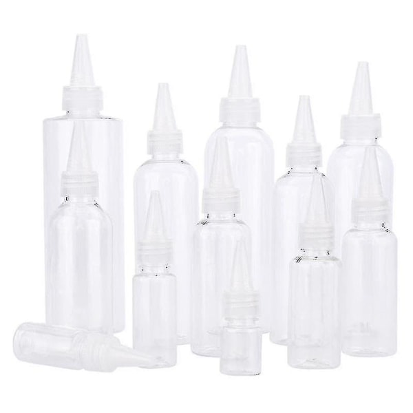 Plastikflaske Transparent Spidsmund Farvepastaflaske Klemmebar Og Underflaske Bærbar Rejse Essentials 30ML Plastic