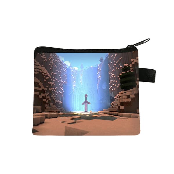 Minecraft Mini Myntpung — Bærbar Kortholder i Polyester for Studenter 13.5*11cm.17