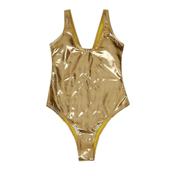9335# Dame Reflekterende Heldragt Split Seksuel Badedragt Guld Rash Guard Til Kvinder Cupshe Golden M