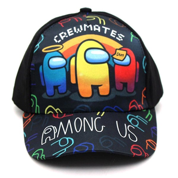 Among Us Cartoon Print Barnhattar för Barn Hippie Justerbar Casual Solskyddsmössa Trucker Cap för Pojkar Flickor D Pattern