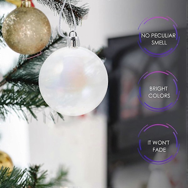 12 st Pärl Bubbelboll Jul Glitterbollar Julgransbollar Ornament Jul Dekorativ Boll Glas Ornament Julgranspynt Höst