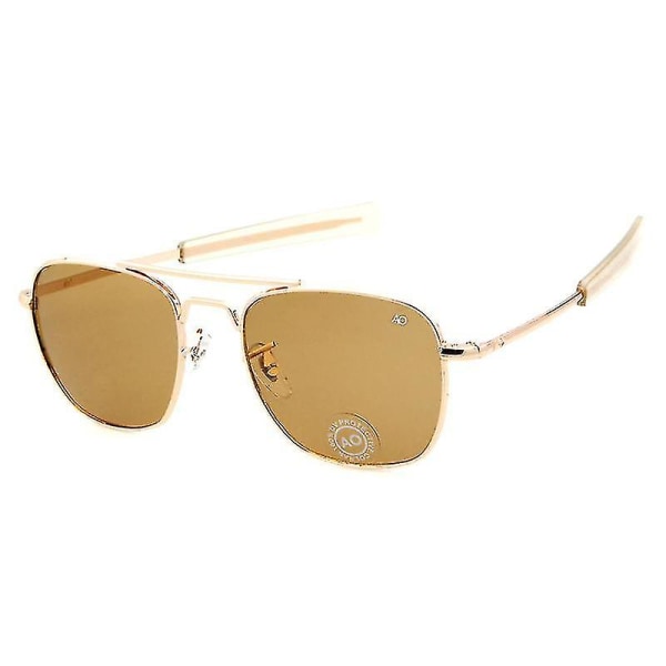 Aviation Solbriller Mænd Kvinder 2023 Vintage Brand Designer American Army Military Optical Ao Solbriller Oculos De Sol Masculino gold-tea