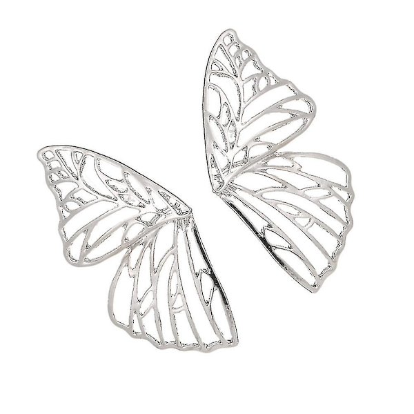 1 par hule vinger formede ørestikker delikate overdrevne øreringe elegante charmerende øresmykker til kvinder damer (sølv) NEHXV Silver