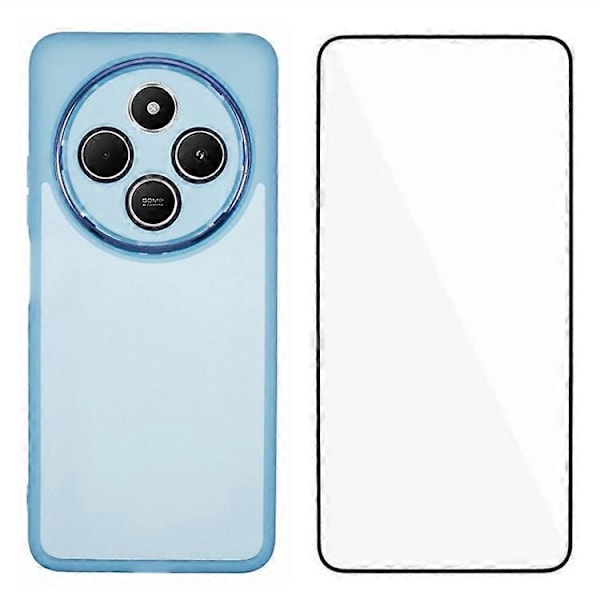 WANLONFENG DKSM -sarja Xiaomi Redmi 14C 4G 14R 5G Poco C75 4G TPU -kotelolle puhelimen suojus karkaistulla lasilla Transparent Pink