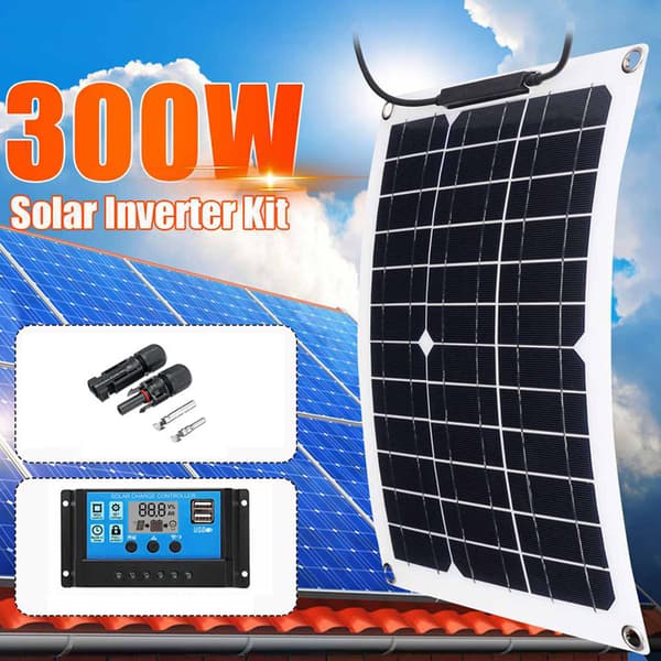 200 Watt 200W Solpanel Kit Med LCD Solar Controller 12V Rv Båd Off Grid_ Ljsm,