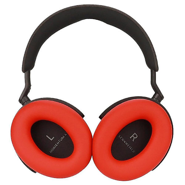 1 Par Silikon Øreputer for Sennheiser MOMENTUM 4 Trådløse Bluetooth Hodetelefoner Myke Putene - Beige Red Style A