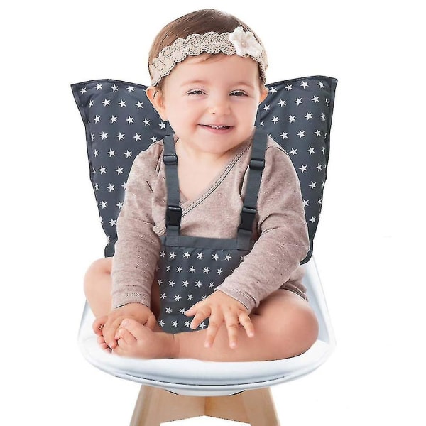 Baby Portable Adjustable Dining Chair Strap - Tärkeä turvavyö vauvan matkoille, ruokailuun ja leirintään grey